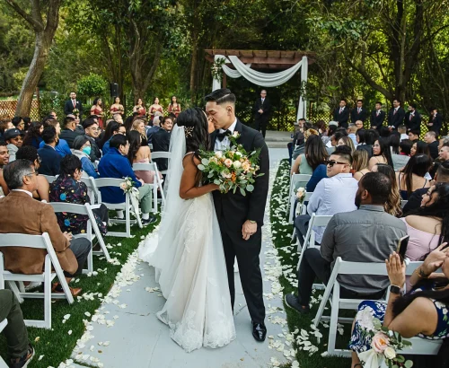 First kiss at ceremony - Redwood Canyon by Wedgewood Weddings